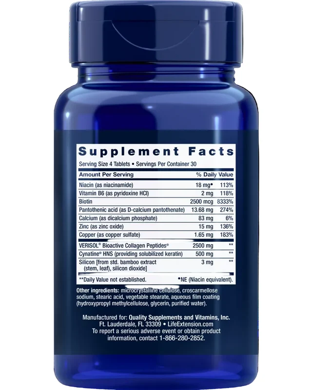 Hair, Skin, & Nails Collagen Plus Formula (Life Extension)