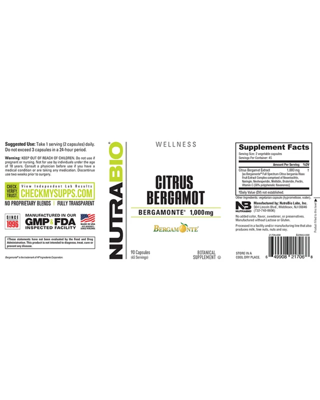 Citrus Bergamot (NutraBio)