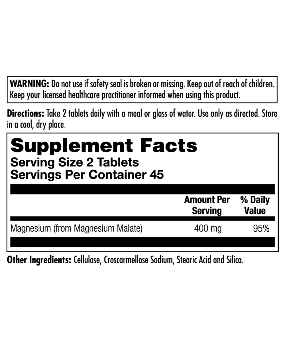 Magnesium Malate 400mg Sustained Release