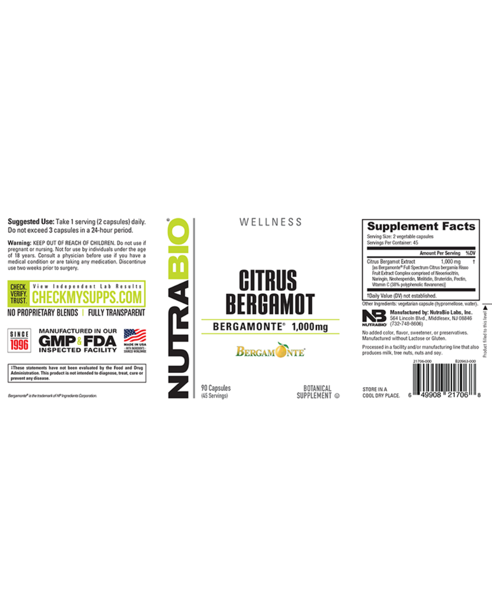 Citrus Bergamot (NutraBio)