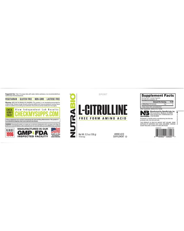 L-Citrulline 150g (nutrabio)