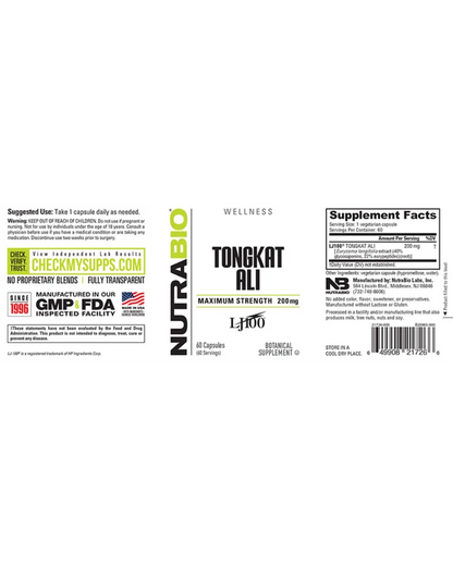 Tongkat Ali (NutraBio)