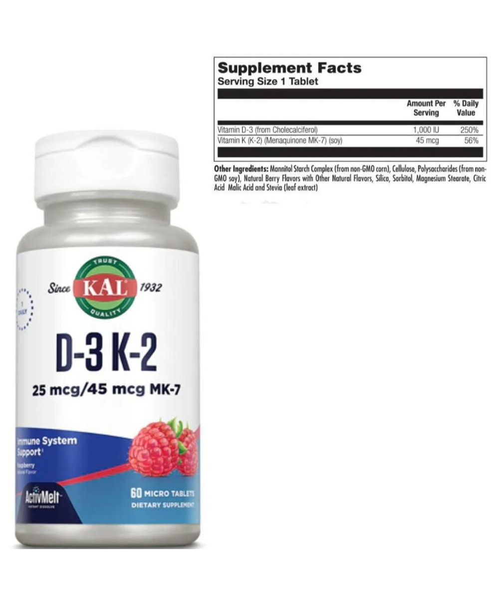 25mcg D3 + 45mcg K2