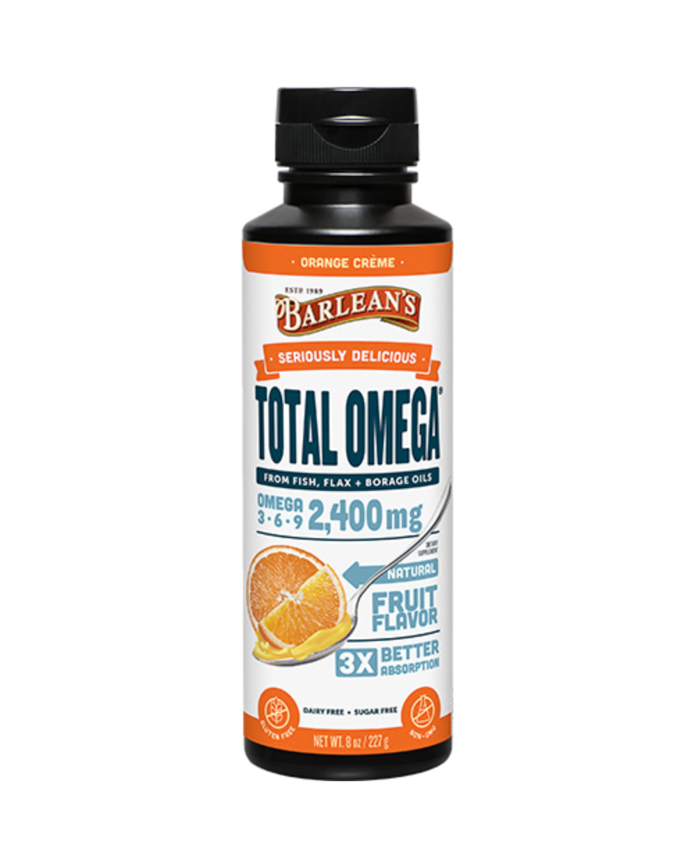 Barleans Orange Creme 8oz Fish Oil